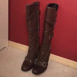 BCBG Brown Buckle Heeled Boots
